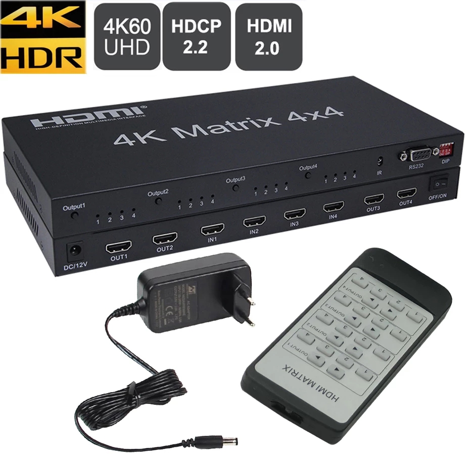 HDMI Ʈ 4X4 4K 60Hz HDMI 2.0 4X4 Ʈ ġ й  HDMI 4 in 4 out 4 й ġ HDR 4K 3D for PS4 pro apple tv